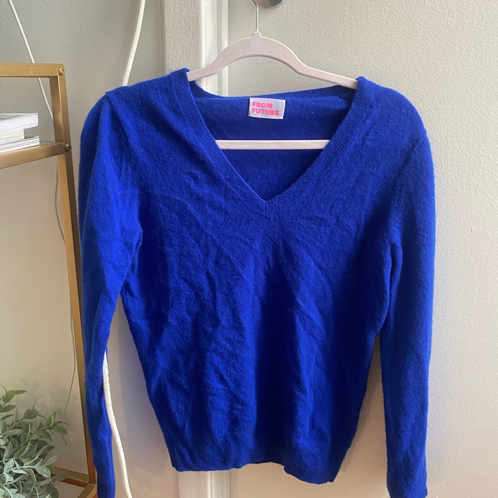 From Future royal blue 100% cashmere sweater